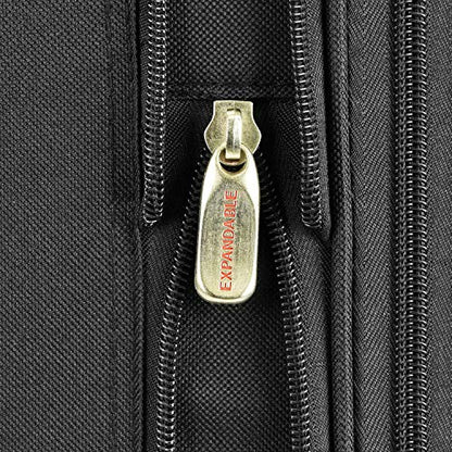 U.S. Traveler New Yorker Lightweight Softside Expandable Travel Rolling Luggage, Black Dobby, 3-Piece Set (15/21/29)