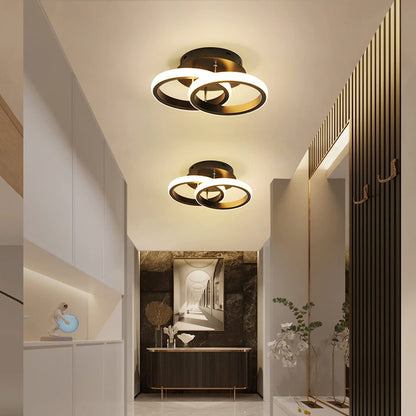 ADISUN LED Ceiling Light Modern Lighting Fixtures Warm White Flush Mount Ceiling Lamp for Kitchen Loft Aisle Hallway Balcony Stair Bedroom 22W (Black)