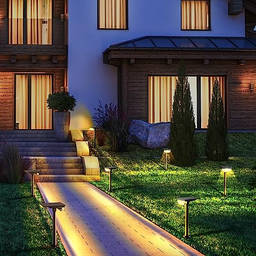 Consciot Solar Pathway Lights Outdoor 6 Pack, IP65 Solar Lights Outdoor Waterproof, Solar Garden Outdoor Solar Lights for Yard Path Walkway Driveway