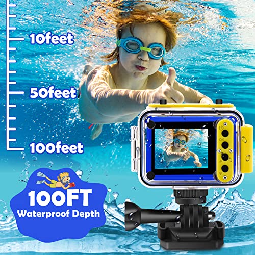 AILEHO Kids Camera - Underwater Camera for Kids Girls Boys, Waterproof Digital Camera, Toddler Toys Kids Selfie Video Camera Recorder for Birthday for Girls Age 3-12 (Dark Blue)
