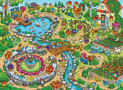 Masterpieces 100 Piece Family Jigsaw Puzzle for Kids - 101 Things to Spot in The Garden - 14"x19"