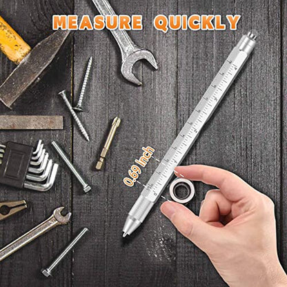 Stocking Stuffers for Adults-Gifts for Men, 9 in 1 Multitool Pen, Christmas Gift for Dad, Gifts for Him, Tool Gifts for Dad from Kids, Gifts for Husband, Boyfriend, Grandpa(Silver)