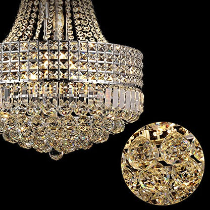 Crystal Chandeliers for dining Room K9 Modern Crystal Chandelier classic luxury Imperial Style 9 Lights Chandelier Ceiling Dining room living room indoor bedroom Chandelier E12(Silver, D20 in)