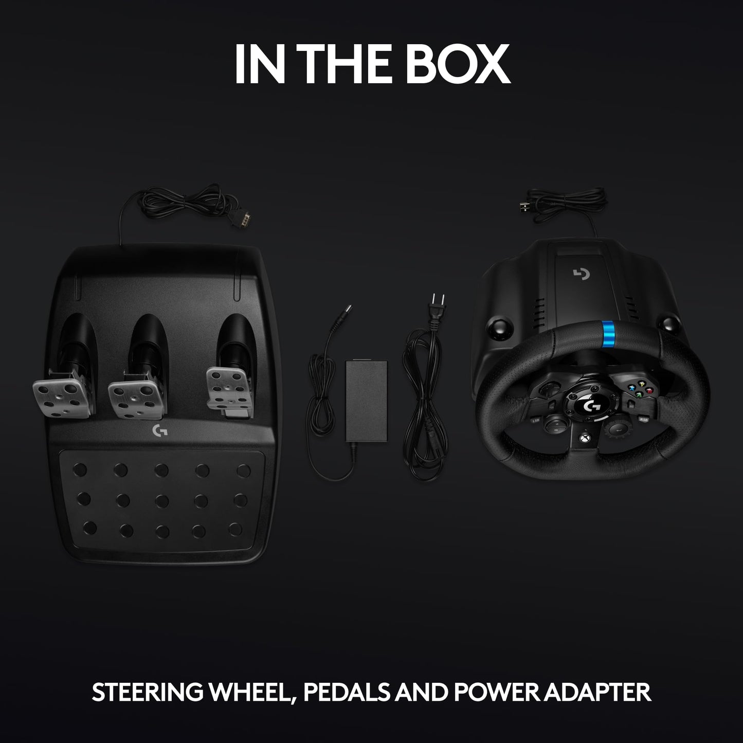 Logitech G923 Racing Wheel and Pedals for Xbox Series X|S, Xbox One and PC featuring TRUEFORCE up to 1000 Hz Force Feedback, Responsive Pedal, Dual Clutch Launch Control, and Genuine Leather Wheel Cover