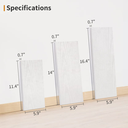 Floating Shelves Wall Mounted Set of 3, Rustic Wall Shelves for Home Decor, Floating Wood Shelf for Books, Plants, Pictures, Storage Wall Shelf for Bathroom,Kitchen,Living Room (White and Gold)