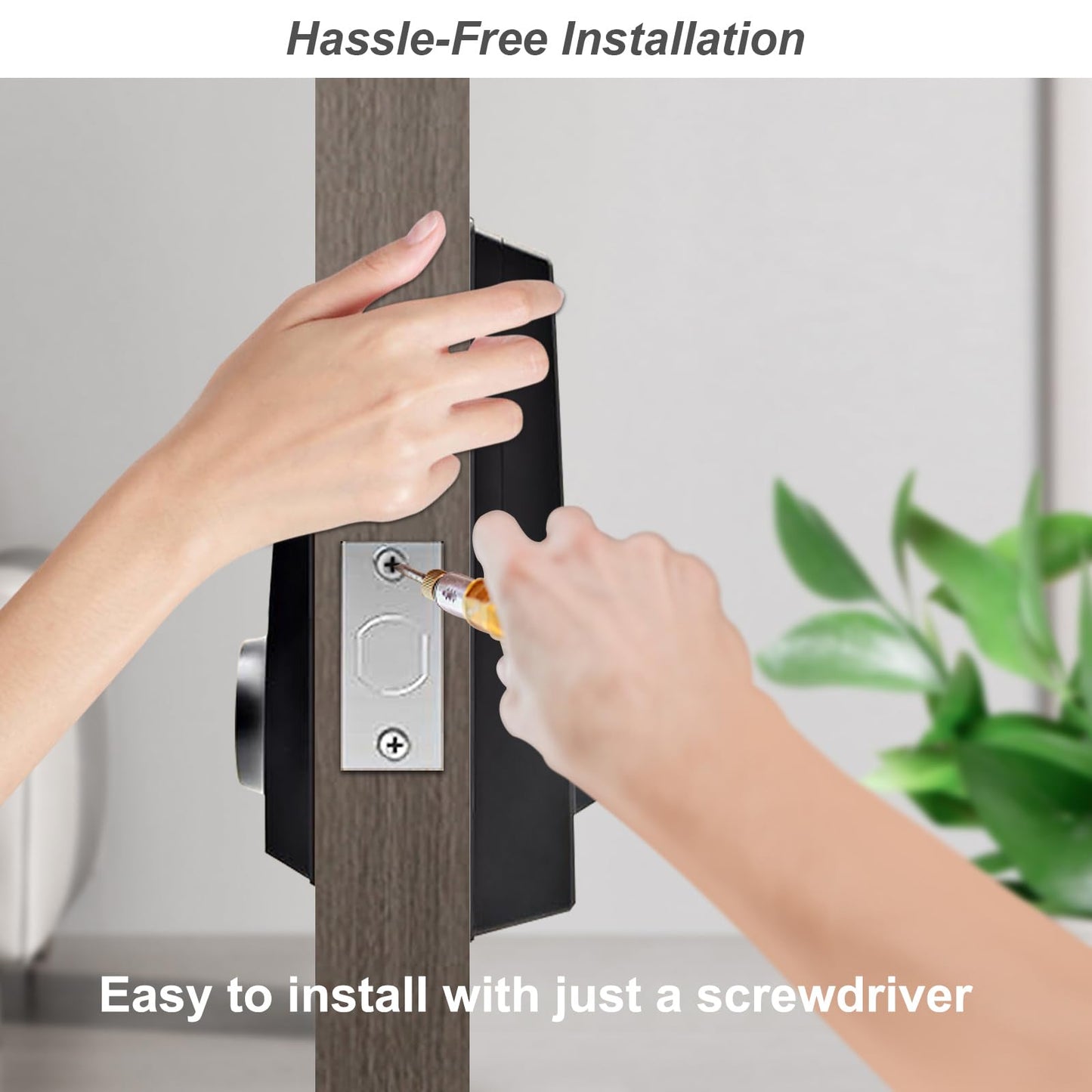 Smart Front Door Lock Set - Keyless Entry Door Lock with Keypads, Electronic Keypad Deadbolt 103 User Codes, Auto Lock, Mute Function, Low Battery Indicator, Includes 2 Keys-Ideal for Home Security