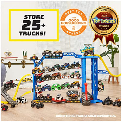 Monster Jam Garage Playset and Storage with Exclusive Grave Digger Monster Truck, Lights & Sounds, Kids Toys for Boys and Girls Ages 4-6+