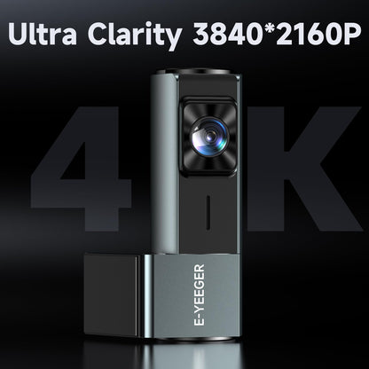 E-YEEGER Dash Cam Front 4K: Mini Dash Cams for Cars, 2160P Car Camera with Free 32GB Card, WiFi Dash Camera with APP, WDR Night Vision, 24 Hours Parking Monitor Dashcams, G-Sensor, Support 256GB Max