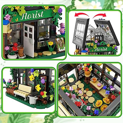 HYG Toys Flower House Building Set, with LED Lights Warmth Building Blocks Set Gift for Kids Children Boys Girls Age 6 to12 Educational Toys (625 Pcs)