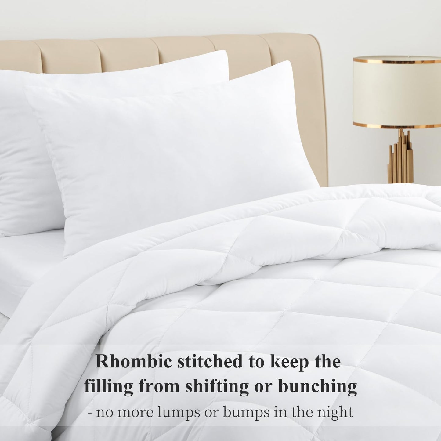 Aisbo Fluffy Duvet Insert Twin - Twin Size Duvet Insert White for All Season, Soft Lightweight Cooling Duvet with Corner Taps, 68x88 inch