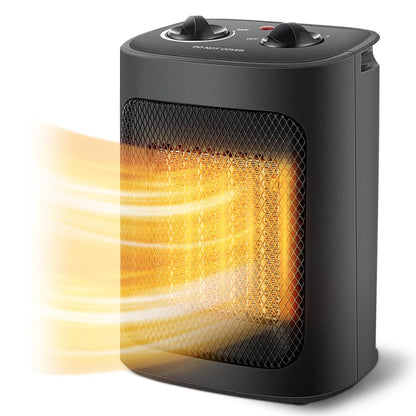Space Heater, 1500W Electric Heaters Indoor Portable with Thermostat, PTC Fast Heating Ceramic Room Small Heater with Heating and Fan Modes for Bedroom, Office and Indoor Use