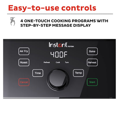 Instant Pot 5.7-QT Air Fryer Oven with Accessories, From the Makers of Instant Pot, Customizable Smart Cooking Programs, Digital Touchscreen, Dishwasher-Safe Basket, App with over 100 Recipes