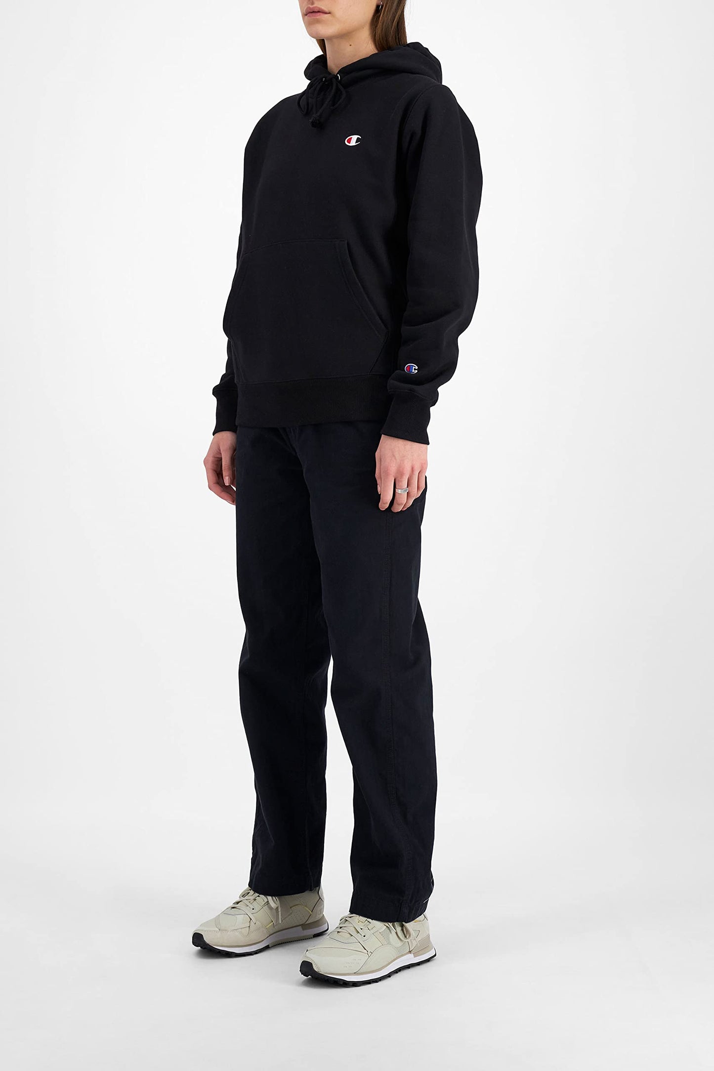 Champion mens Reverse Weave Pullover, Left Chest C Hoody, Black-y06145, Medium US