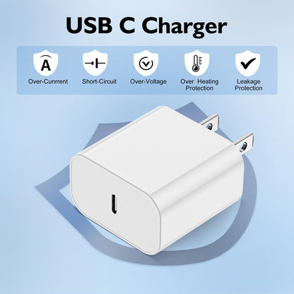 iPhone 15 Charger, Fast iPad Charger 2Pack 20W USB C Charger Block with USB C to USBC Cable 6FT for iPhone 15/15 Plus/15 Pro/15 Pro Max, iPad 10th, iPad 11/12.9 inch, iPad Air 4/5th, iPad Mini 6