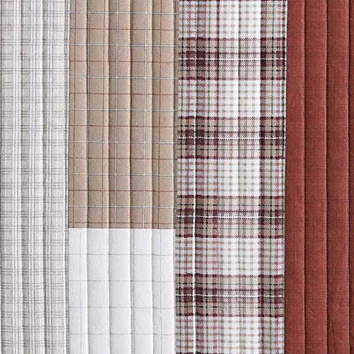 Eddie Bauer- King Quilt Set, Cotton Reversible Bedding Set, All Season Lodge Home Décor (Fairview Orange, King)