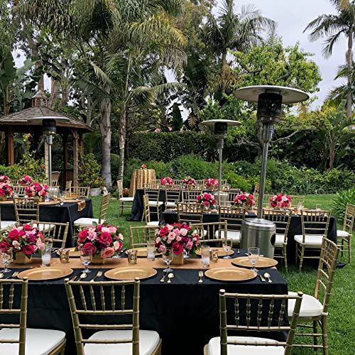 4 Pack 70 x 144 Inch Tablecloth, Black Polyester Tablecloth for 6 Ft Rectangle Tables,Stain and Wrinkle Resistant Washable Fabric Table Cloth for Wedding Party Dining Buffet Parties and Camping