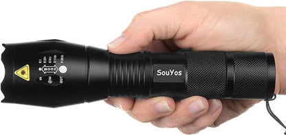Souyos Military Grade Flashlight 2000 Lumen 5 Modes Water Resistant LED Flash Light (4-Pack)