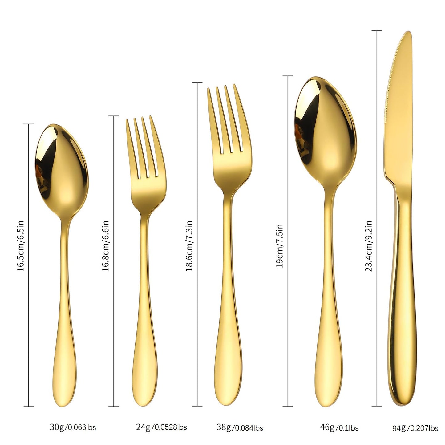 A · HOUSEWARE Gold Silverware Set for 8 Stainless Steel Flatware 40 Piece Fork Spoon Knife Heavy Duty Thick Handle Parties Dishwasher Safe Family Gatherings Parties and Formal Occasions