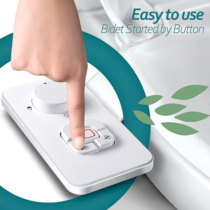 SAMODRA Bidet Attachment, Non-Electric Cold Water Bidet Toilet Seat Attachment with Pressure Controls, Retractable Self-Cleaning Dual Nozzles for Frontal & Rear Wash - White