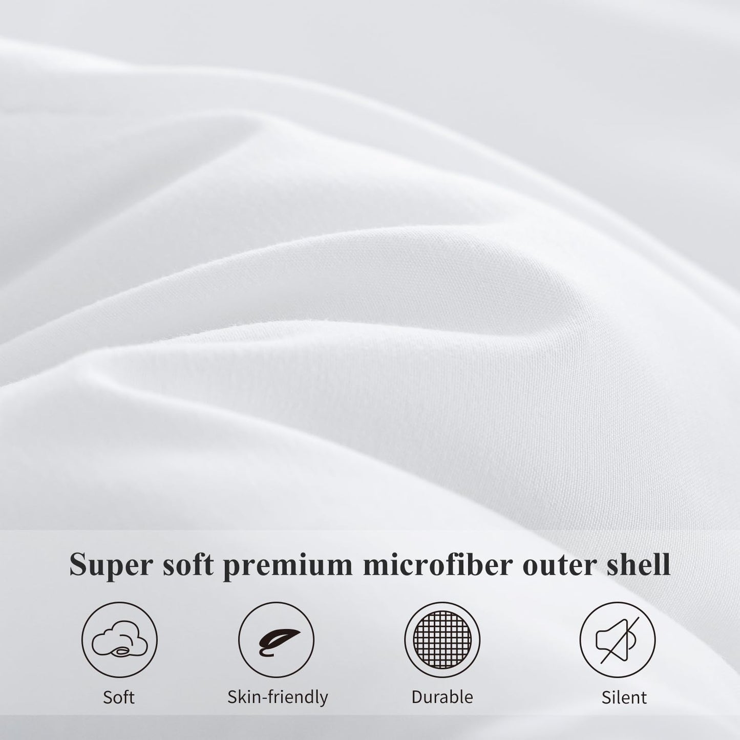 Aisbo Fluffy Duvet Insert Twin - Twin Size Duvet Insert White for All Season, Soft Lightweight Cooling Duvet with Corner Taps, 68x88 inch