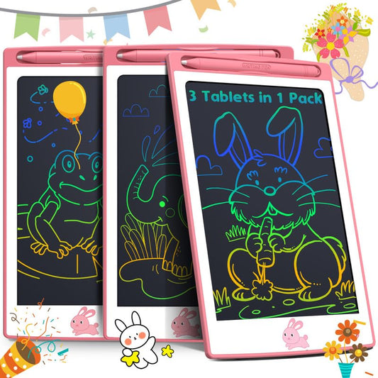 BAVEEL 3 Pcs in 1 Pack LCD Writing Tablets for Kids, Toddler Toys Gifts for Age 2 3 4 5 6 Girls Boys Birthday Christmas. 8.5 Inch Doodle Pad Drawing Tablet for Class & Travel & Home. Pink/Pink/Pink
