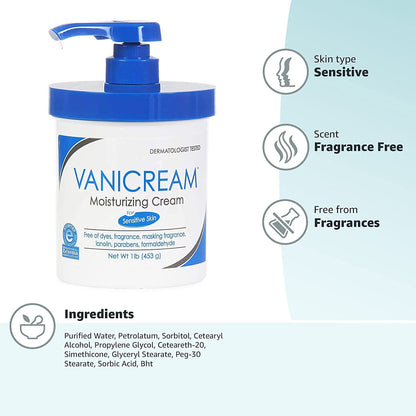 UPDATE: DEAD! Vanicream Moisturizing Skin Cream for Sensitive Skin 1lb (Pack of 8)