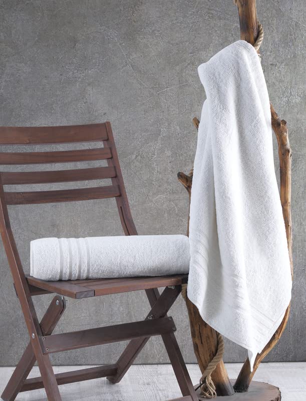 Hammam Linen Jumbo Large Bath Sheets Towels 2-Pack 35 x 70 Inches Soft and Absorbent, Premium Quality 100% Cotton Towels (White, Bath Sheet)