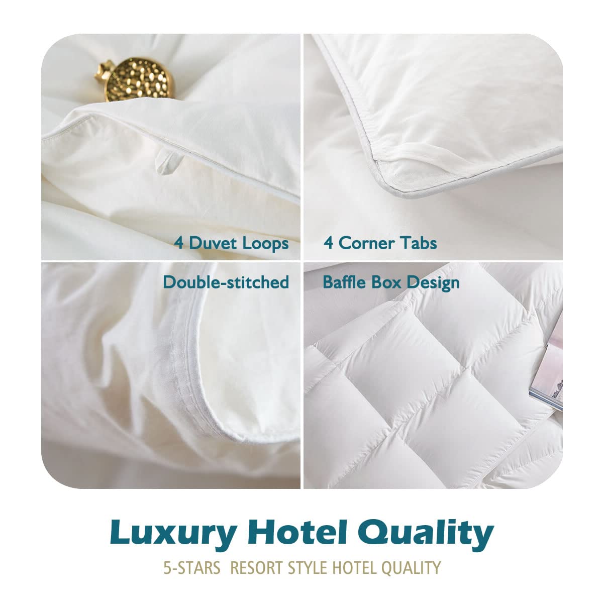 Lightweight Feather Down Comforter Twin Size, Cooling All Seasons Duvet Insert for Warm Weather/Hot Sleepers, 100% Egyptian Cotton, 750 Fill Power Thin Feathers Down Blend Comforter, Ivory, 68x90