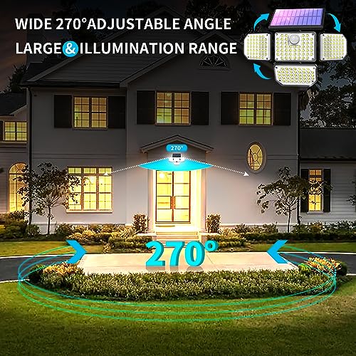 VORZU Solar Motion Lights Outdoor Flood Light 182 LEDs 3000 Lumens Solar Security Lights Motion Sensor with 3 Modes Dusk to Dawn Sensor Luminaires Waterproof or Garage Garden Yard Patio Porch 2 Pack