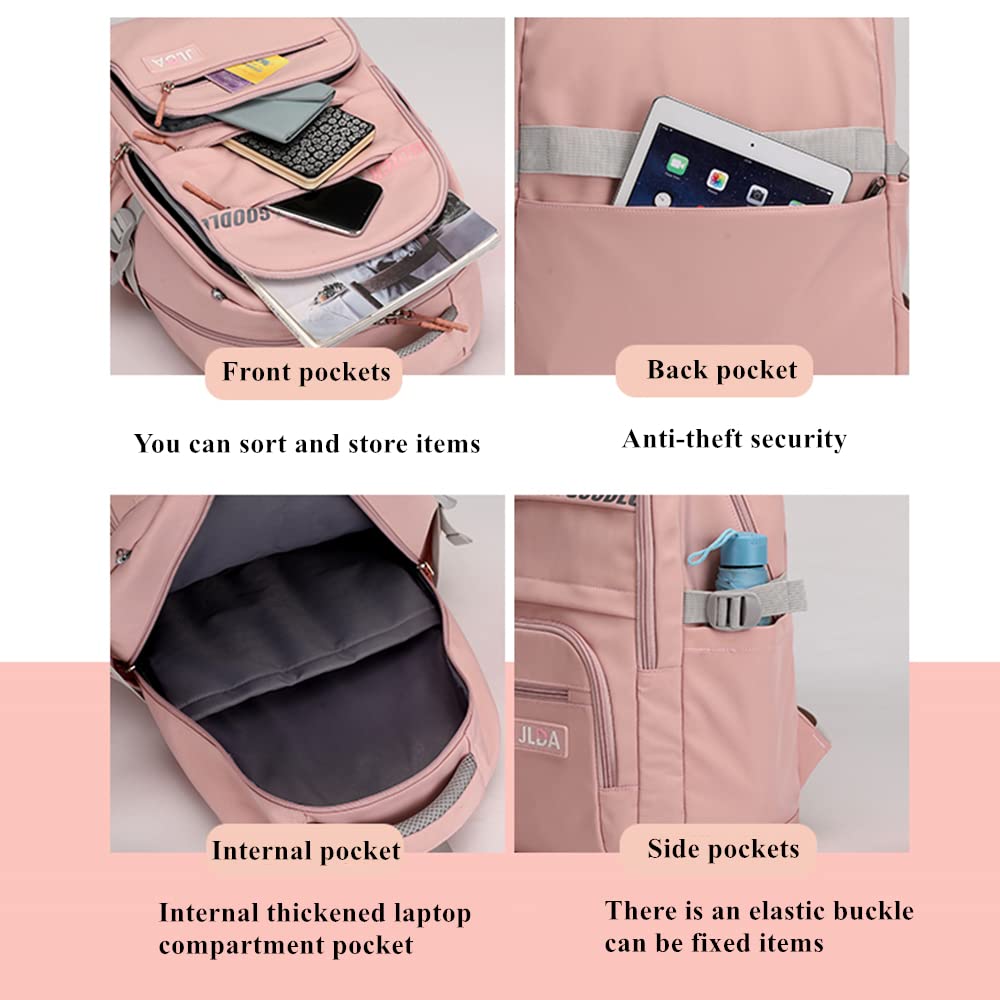 Armbq Girls Backpack Large-Capacity Middle Elementary School Casual Bookbag Kids Outdoor Travel bag Solid Color Daypack for Teens