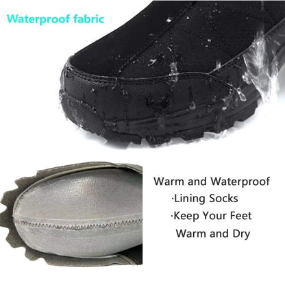 SILENTCARE Men's Warm Snow Boots, Fur Lined Waterproof Winter Shoes, Anti-Slip Lightweight Ankle Boot (10 M US, Black)
