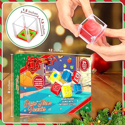 Balance IQ Maze Game Fidget Puzzle Box 24 Pcs for Kids and Adults Brain Teaser Puzzle Cubes for Challenge, Stocking Stuffers for Kids & Party Favor Games, Ideal Prizes Gifts