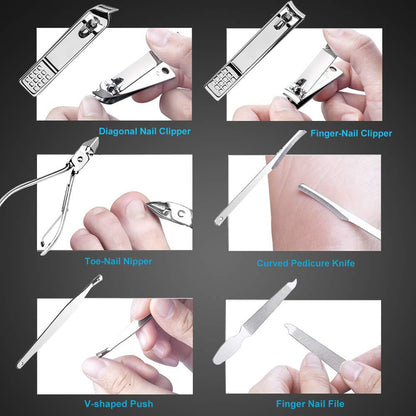 UPDATE: DEAD! Manicure Set Nail Clippers Pedicure Kit -18 Pieces Stainless Steel Manicure Kit, Professional Grooming Kits, Nail Care Tools with Luxurious Travel Case Black