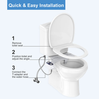 Veken Non-Electric Self-Cleaning Dual Nozzle (Frontal/Feminine Wash), Fresh Spray Bidet for Toilet with Adjustable Water Pressure Switch