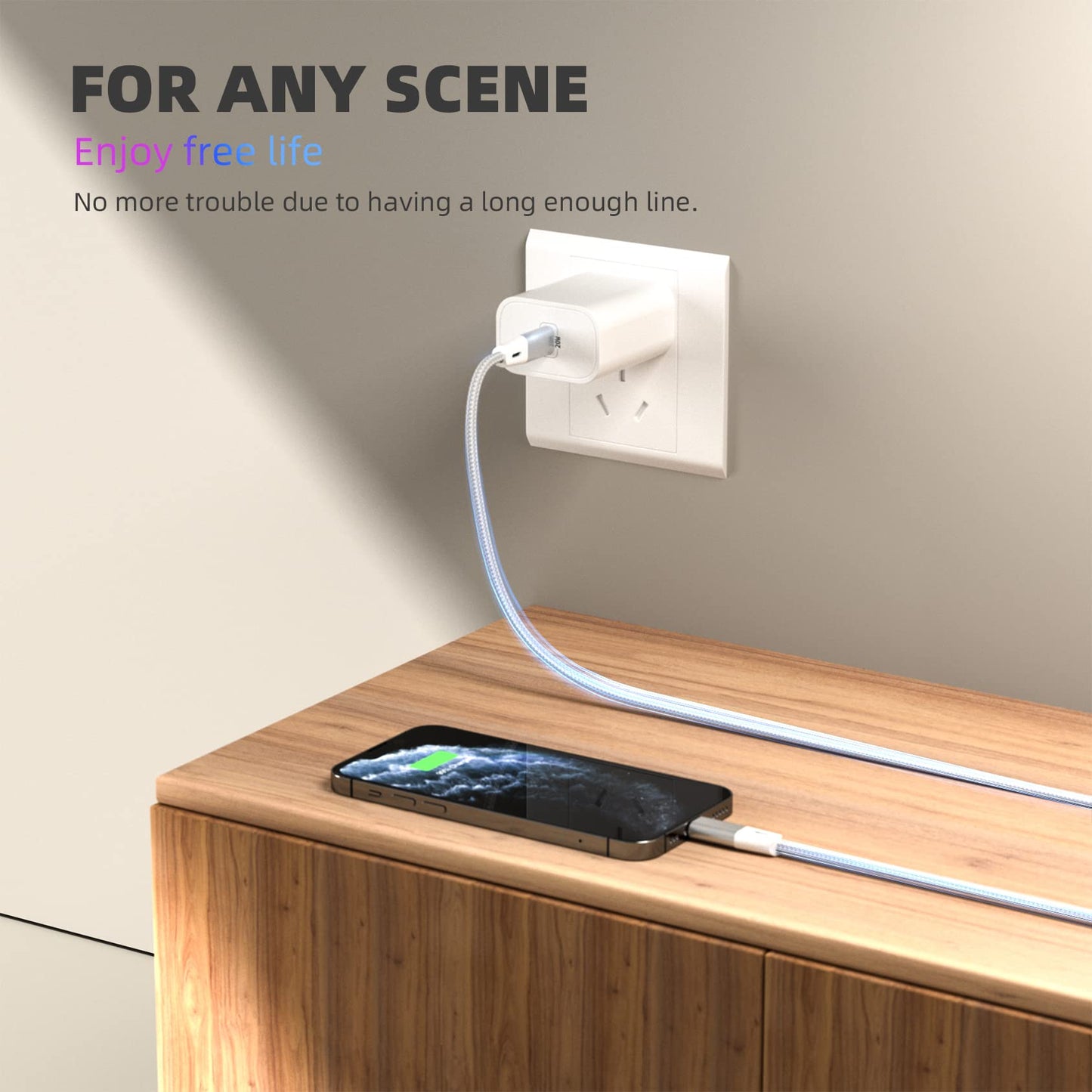 iPhone Charger Fast Charging [MFi Certified] 2 Pack 20W PD USB C Wall Charger Adapter with 2 Pack USB C to Lightning Cable Compatible for i Phone 14 13 12 11 Pro Max XR XS X and More