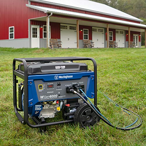 Westinghouse Outdoor Power Equipment 7500 Peak Watt Home Backup Portable Generator, Transfer Switch Ready 30A Outlet, Gas Powered, CARB Compliant