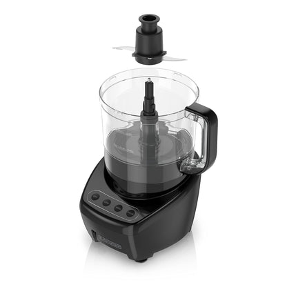 BLACK+DECKER 3-in-1 Easy Assembly 8-Cup Food Processor, Black