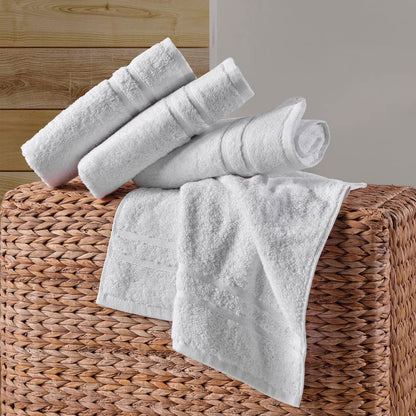 Hammam Linen White Hand Towels 4-Pack -16 x 29 Turkish Cotton Premium Quality Soft and Absorbent Small Towels for Bathroom