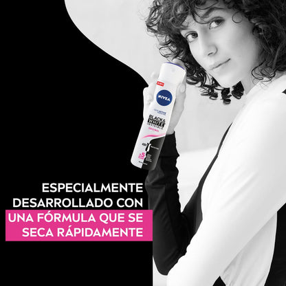 NIVEA Black & White Invisible Original Spray 6 Pack (6 x 200 ml), Feminine Care Stain Deodorant, Protect Skin and Clothing