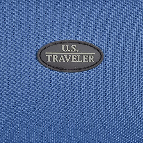 U.S. Traveler Rio Rugged Fabric Expandable Carry-on Luggage, 2 Wheel Rolling Suitcase, Blue, Set
