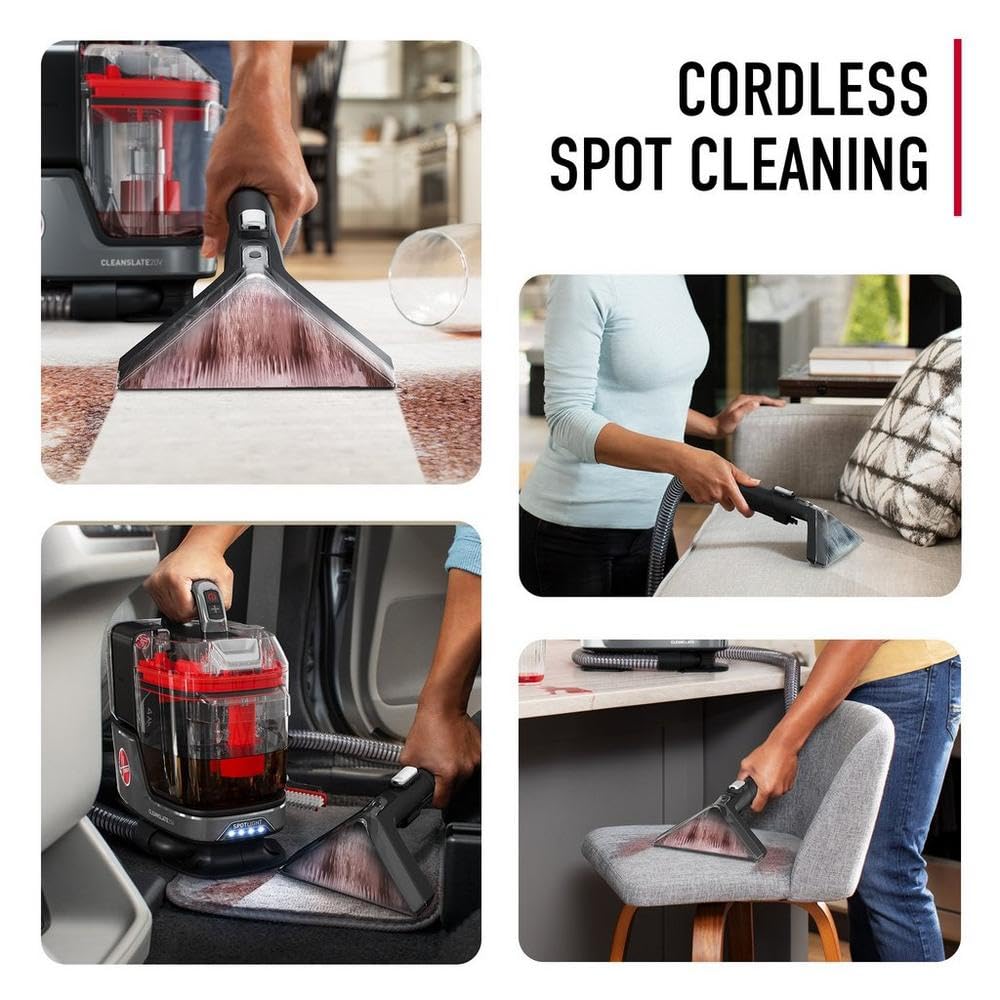 Hoover ONEPWR CleanSlate Cordless Carpet & Upholstery Spot Cleaner, Stain Remover, Portable, BH14000V, Silver