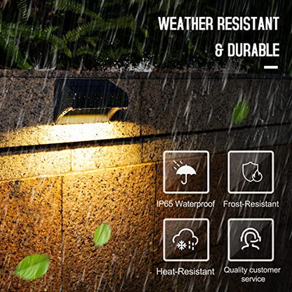 Aulanto Solar Fence Lights 4 Pack, 60 Lumen Warm White and Cool White, Solar Lights Outdoor IP67 Waterproof for Fence, Outdoor Lighting Decor for Backyard,Garden,Fence,Wall,Deck Railing,Stairs.