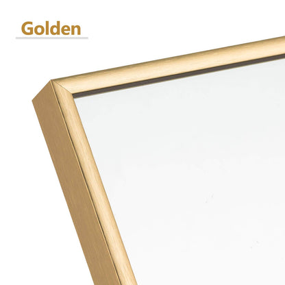 UPDATE: SOLD OUT! self Full Length Floor Mirror 47"x16" Large Rectangle Wall Mirror Hanging or Leaning Against Wall for Bedroom, Dressing and Wall-Mounted Thin Frame Mirror - Gold, 47" x 16" (USAM004)