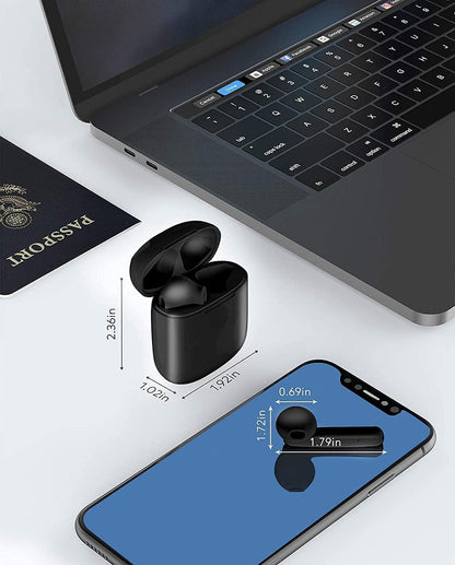 Wireless Earbuds, Bluetooth Headphones with Microphone, IPX7 Waterproof, 35H Playtime, High-Fidelity Stereo Earphones,with Wireless Charging Case, for iOS/Android,Running/Fitness/Work - Black
