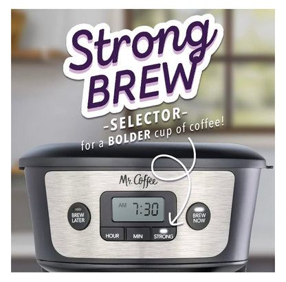 Mr. Coffee 12 cup strong brew programable coffee maker, black and silver