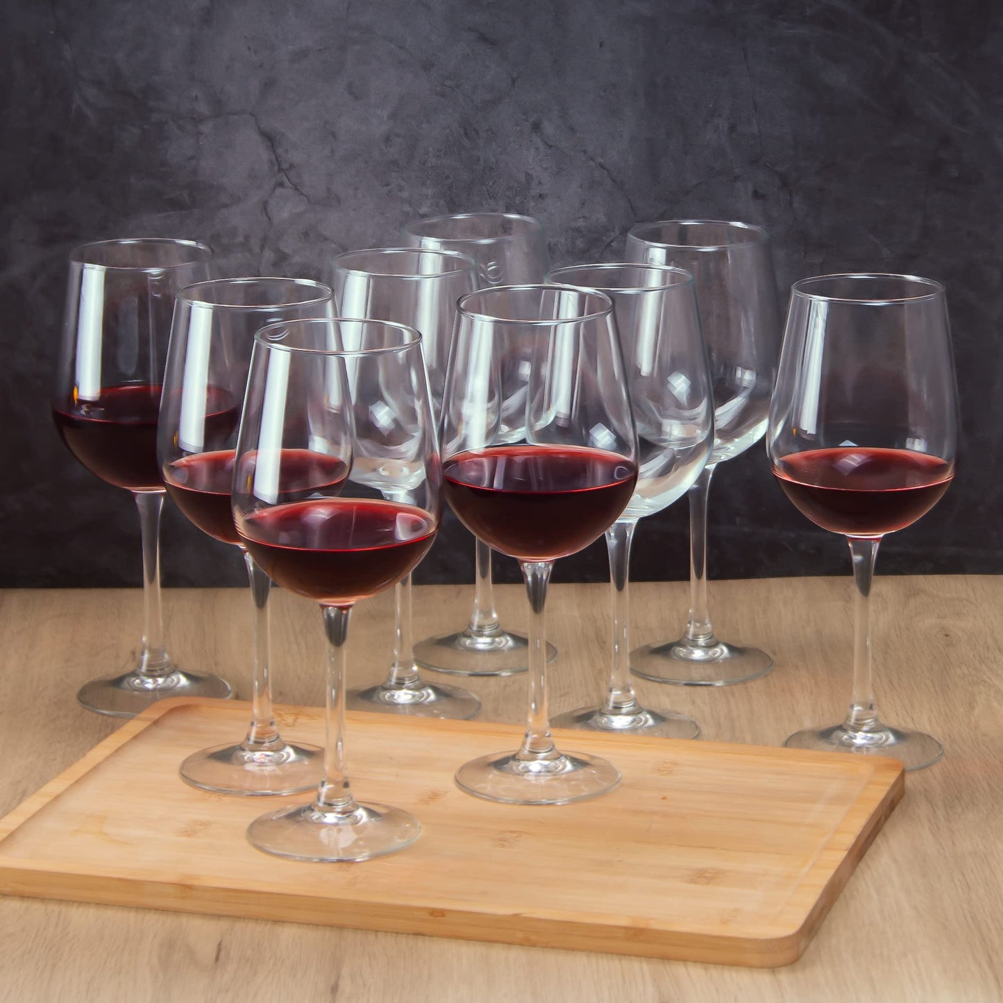 YARYOUNG Elegant 15 oz Tempered Red Wine Glasses Set of 8 for Special Occasions, Stylish and Durable
