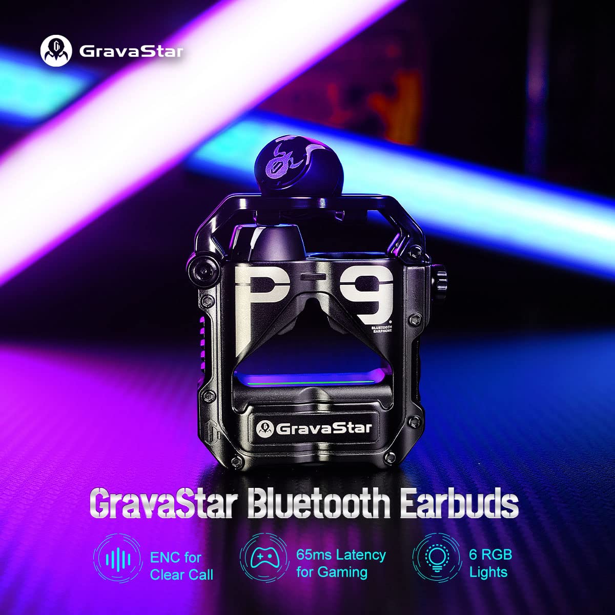 Gravastar Wireless Sirius Pro Bluetooth Earbuds,3D Stereo Clear Call Noise Cancelling with IPX4 Waterproof in-Ear Headphones,Light Weight Compatible for iPhone Android,Workout(Matt Black)