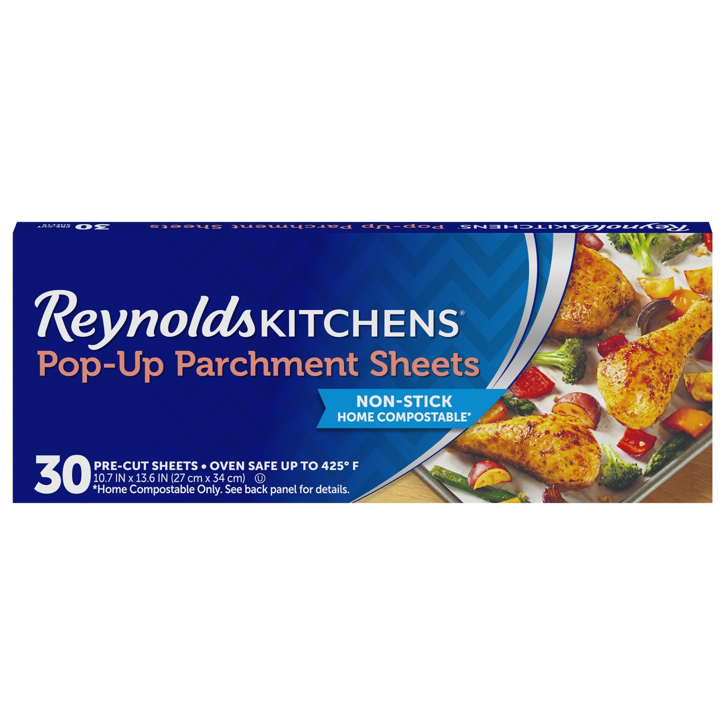 Reynolds Kitchens Pop-Up Parchment Paper Sheets, 10.7x13.6 Inch, 30 Sheets