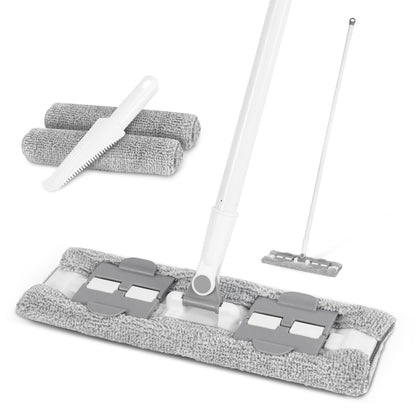 BOOMJOY Microfiber Mops for Floor Cleaning with 2 Washable Pads, Wet and Dry Mops for Hardwood Floor Cleaning, Laminate Floor Cleaner Mop