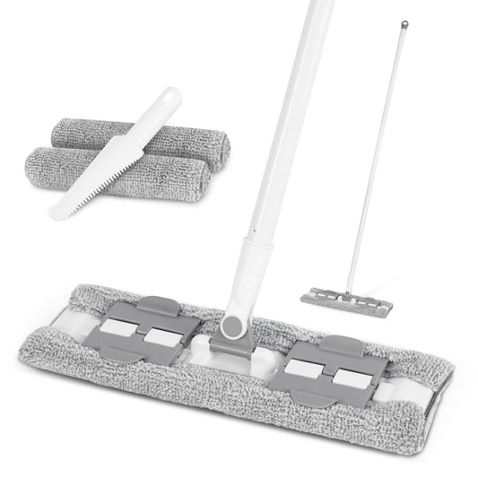 BOOMJOY Microfiber Mops for Floor Cleaning with 2 Washable Pads, Wet and Dry Mops for Hardwood Floor Cleaning, Laminate Floor Cleaner Mop